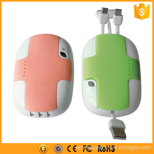 Portable power bank 4000mah with multi cord for digital devices